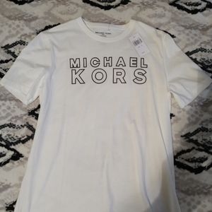Michael Kors size medium white T-shirt with raised letters brand new never worn